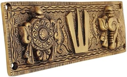 Brass Shankh Chakra Namah Wall Hanging Showpiece - 187 Cm