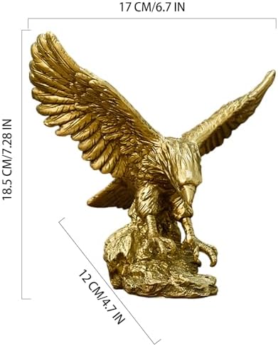 Golden Resin Flying Wild Eagle Statue - Perfect Home Office Decor