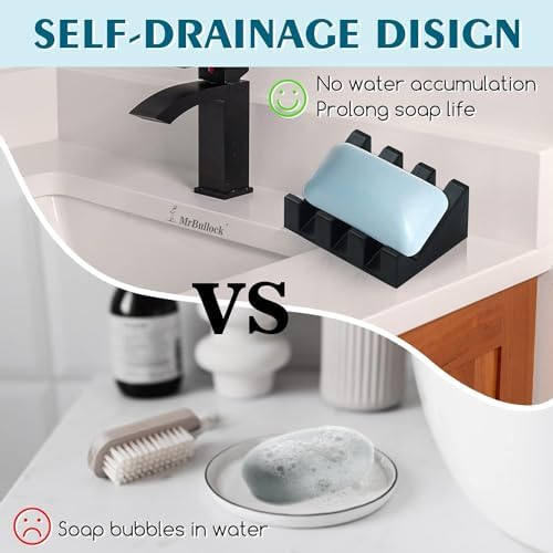 MRBULLOCK Silicone Soap Dish - 2 Pack Black