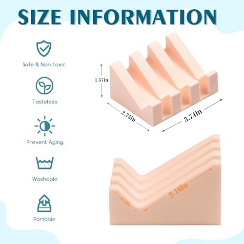 Coipdfty Silicone Soap Dish with Drainage 2 Pack Pink 1