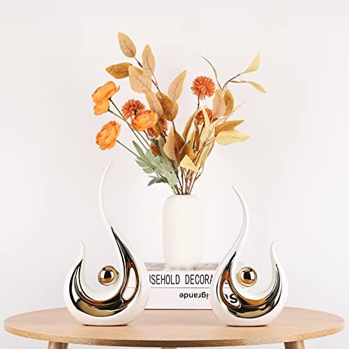 LCCCK Modern Ceramic Flame Statue for Home Decor