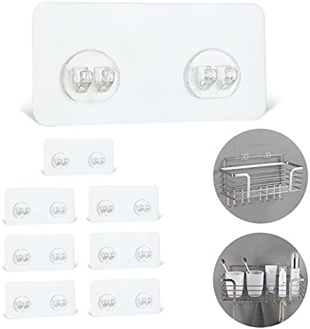 YOLOPLUS 8-Pack Adhesive Hooks for Shower Caddy