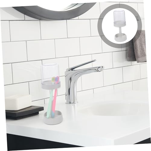 GLEAVI Modern Toothbrush Holder with Lid and Cup