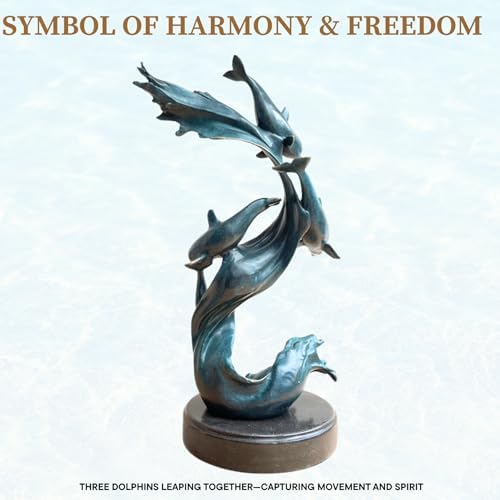 Bronze Dolphin Sculpture 185 Tall Handcrafted Dcor