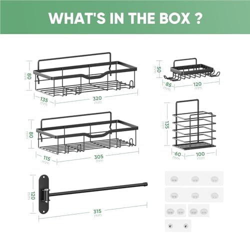 Almaybe 5-Pack Corner Shower Shelf Set
