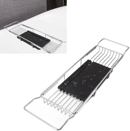 Fafeicy Metal Marble Bathtub Rack with Anti-Slip Design