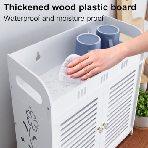 Wicoanox Bathroom Wall Cabinet with 2 Doors White