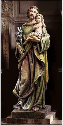 St Joseph with Child Statue 48 Tall Hand-Painted Resin