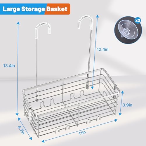 YUOROS 304 Stainless Steel Shower Caddy Over Door Organizer
