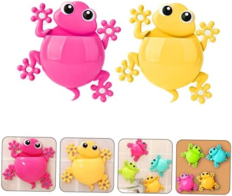 2Pcs Cute Cartoon Gecko Toothbrush Holder with Suction Cup