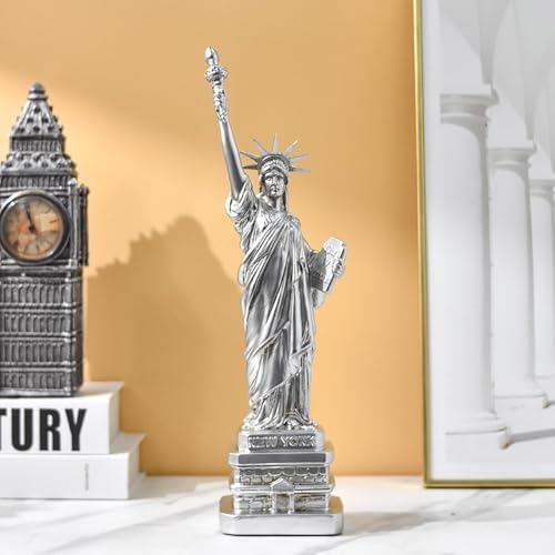 Elegant Statue of Freedom Women God Resin Ornament Silver 1