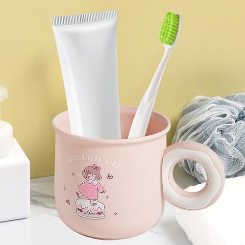 Cute Toothbrush Holder with Kawaii Dessert Design Pink