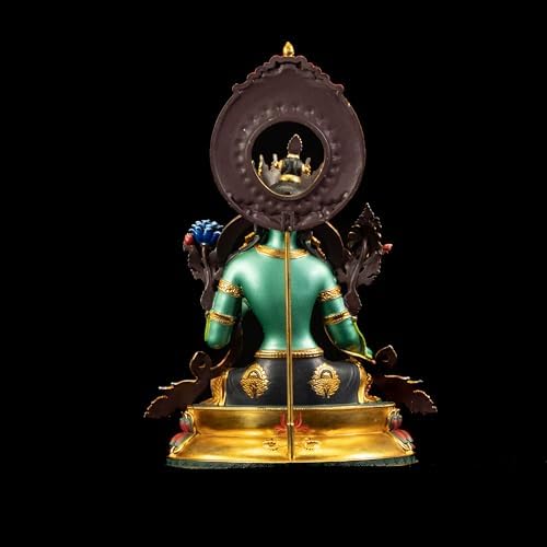 AksharaPadma Green Tara Buddha Statue 551 Inch