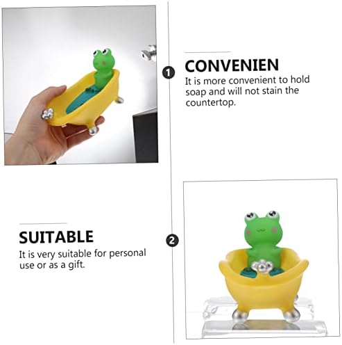 SHOWERORO 1pc Frog Soap Holder Drain Tray