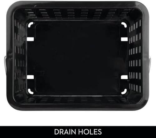InterDesign Portable Shower Caddy with Black Plastic Basket and Carry Handle