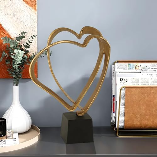 SUJUN Two Hearts Iron Sculpture Anniversary Gift 1