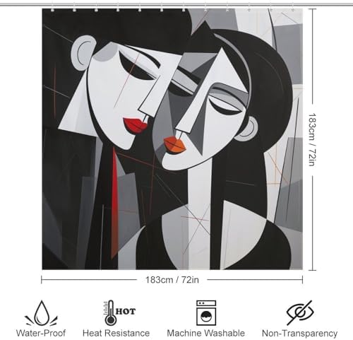 DAOWANGZUO Kissing Girl Shower Curtain Set