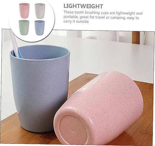 BRIGHTFUFU Wheat Straw Toothbrush Cup Holder for Bath