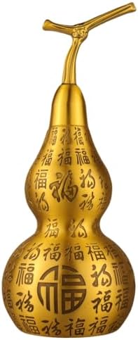 Chinese Gourd Feng Shui Charm Brass Sculpture Decor