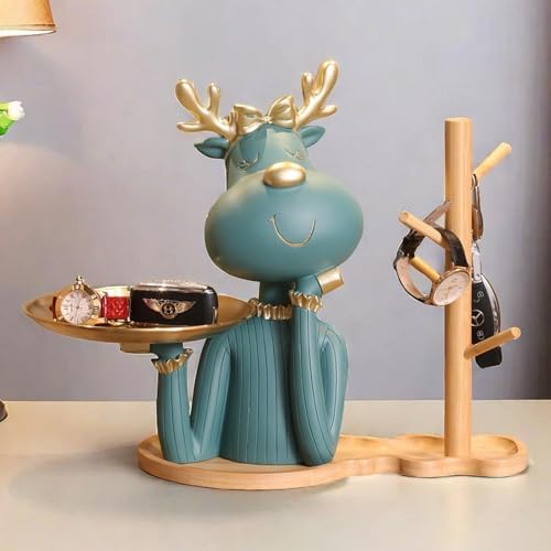 Wood Tray Statues Key Holder for Home Decor
