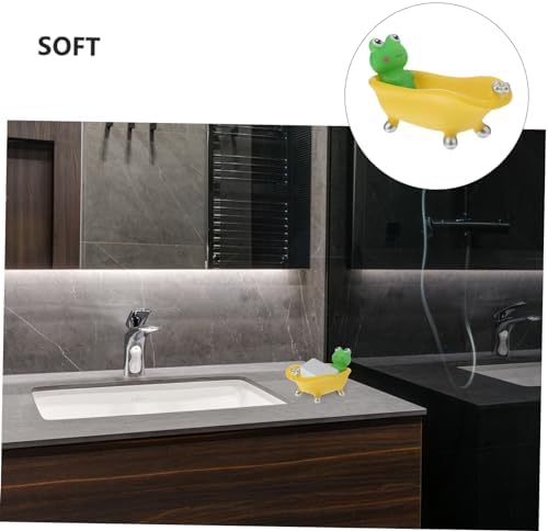 FONDOTIN 1Pc Cartoon Frog Soap Dish with Drain