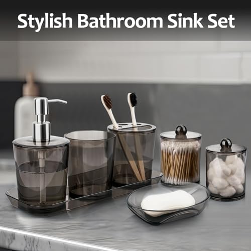 COAZEX 7-Piece Black Bathroom Accessories Set