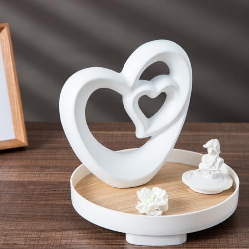 Anding Home Statue Double Heart Abstract Art Sculpture