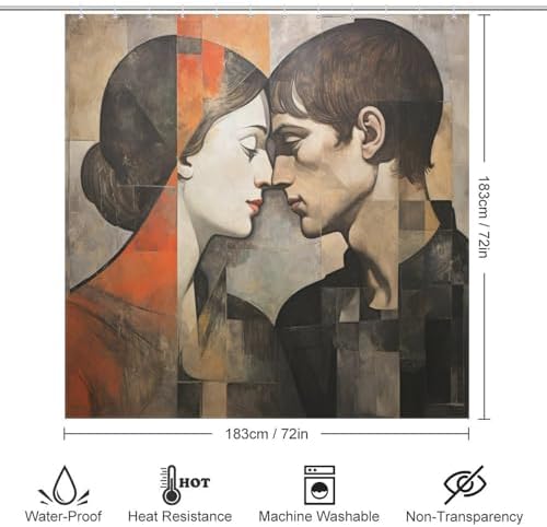 DAOWANGZUO Kissing Girl Boho Shower Curtain Set