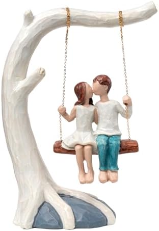 Romantic Couple Swing Kissing Sculpture