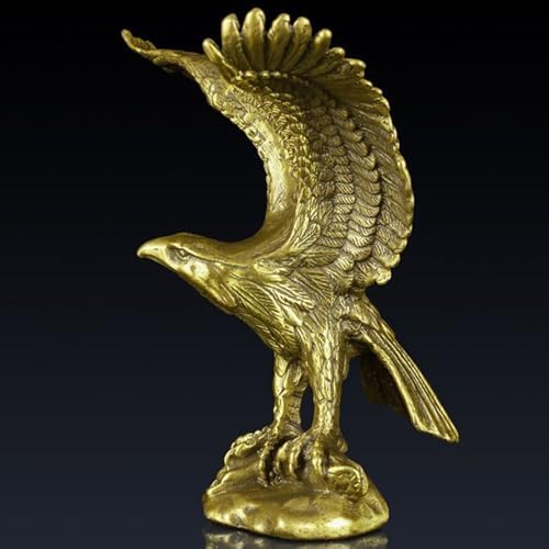 Brass Eagle Spread Wings Statue - Solid Bronze Art Decor