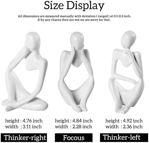 Winshall Sandstone Resin Thinker Statue 3PCS Set
