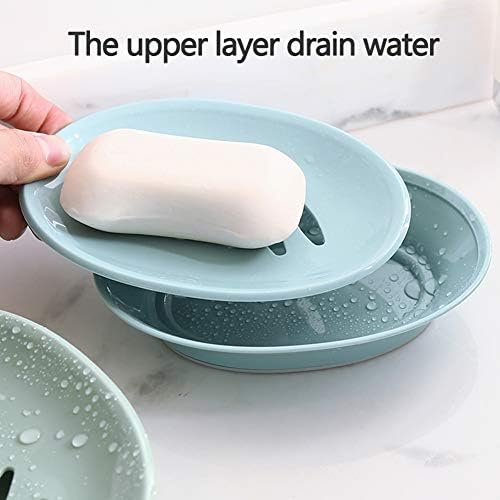 WYOK 2-Pack Soap Dish with Drain Blue