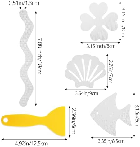 48Pcs Non-Slip Bathtub Stickers with Scraper