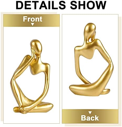 Gold Thinker Resin Statue 3Pcs Modern Art Decor