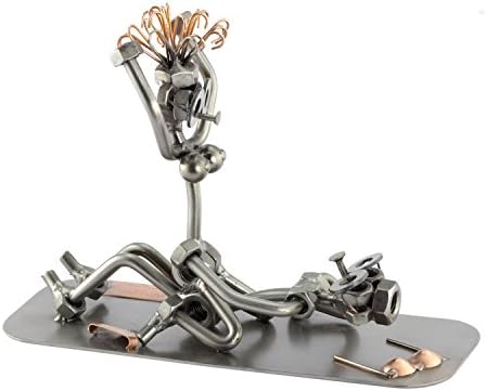 Love on The Floor Sculpture Nuts Bolts Metal Ornament