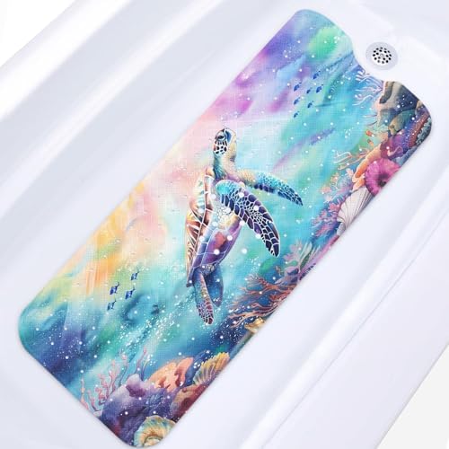 Culudea Purple Sea Turtle Bath Mat 40X16 Inch