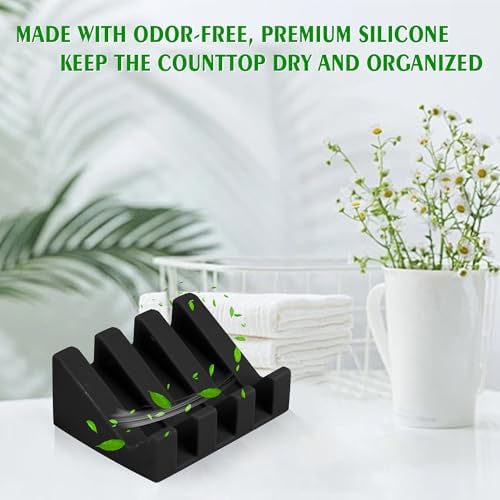 Coipdfty Soap Dishes 1 Black Self-Draining Bar Soap Holder