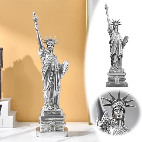 Elegant Statue of Freedom Women God Resin Ornament Silver 1