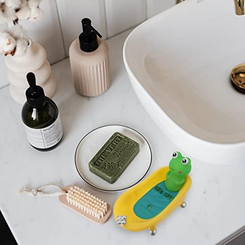 Ciieeo Bar Soap Holder Frog Cartoon Soap Dish for Home and Bath