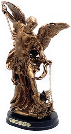 RUSTIX Saint Michael Statue Defeating Satan 85 Inch Bronze