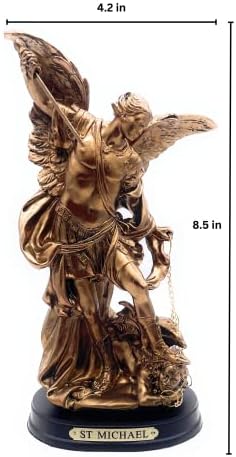 RUSTIX Saint Michael Statue Defeating Satan 85 Inch Bronze