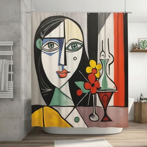 DAOWANGZUO Female Face Shower Curtain Set 72x72in