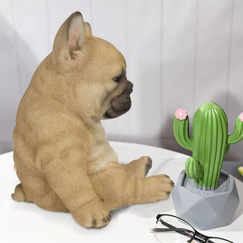 Miniature Dog Statue - Resin Home Decor Sculpture for Bookshelves