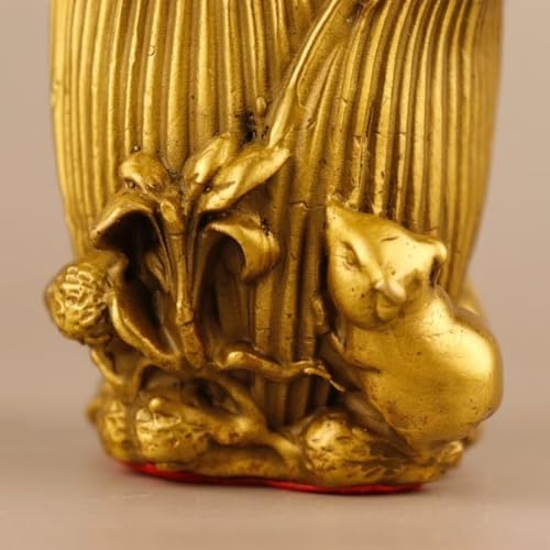 Chinese Brass Corn Feng Shui Decor Statue