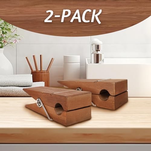 Wood Towel Hooks for Bathroom Light Brown S
