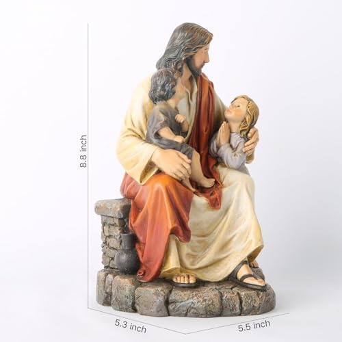 BC Catholic Jesus with Children Statue 88 H 1