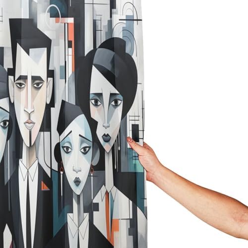 Sad Boy Shower Curtain Set with 12 Hooks 72x72in 1