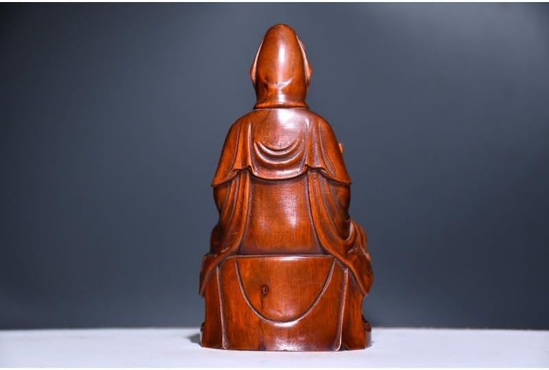 Handcrafted Boxwood Guanyin Kwan Yin Statue Decor