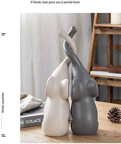 JORSION Twin Elephant Ceramic Home Decor Sculpture