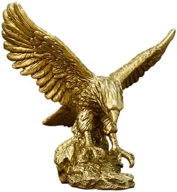Golden Resin Flying Wild Eagle Statue - Perfect Home Office Decor